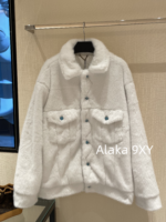 Same style as Wang Hedi   2024 Autumn/Winter New Collection  White Environmentally Friendly Fur Coat. Loose oversized unisex design - Image 14