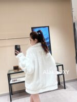 Same style as Wang Hedi   2024 Autumn/Winter New Collection  White Environmentally Friendly Fur Coat. Loose oversized unisex design - Image 27