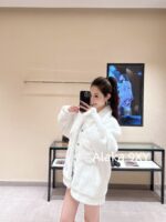 Same style as Wang Hedi   2024 Autumn/Winter New Collection  White Environmentally Friendly Fur Coat. Loose oversized unisex design - Image 29