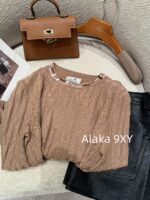 Hermes High Quality/H  24 Early Autumn New Milk Coffee Imported Embossed Jacquard Logo Super Comfortable  Cashmere base sweater for women - Image 19