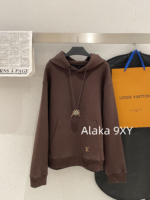 LOUIS VUITTON Color Series  Same as Wang Hedi  2024 Autumn/Winter New Collection Water Diamond Gem Drawstring Embroidered Letter Logo Hoodie Hoodie, Unisex - Image 3