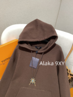 LOUIS VUITTON Color Series  Same as Wang Hedi  2024 Autumn/Winter New Collection Water Diamond Gem Drawstring Embroidered Letter Logo Hoodie Hoodie, Unisex - Image 5
