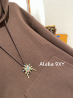 LOUIS VUITTON Color Series  Same as Wang Hedi  2024 Autumn/Winter New Collection Water Diamond Gem Drawstring Embroidered Letter Logo Hoodie Hoodie, Unisex - Image 6