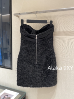 BALMAIN, the wealthy heiress of a wealthy family with a strong aura, is dressed in appropriate attire ”  24 Early Autumn New Collection B  Black and white color blocked suit jacket/heavy satin bow sequin dress - Image 51
