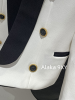 BALMAIN, the wealthy heiress of a wealthy family with a strong aura, is dressed in appropriate attire ”  24 Early Autumn New Collection B  Black and white color blocked suit jacket/heavy satin bow sequin dress - Image 52