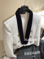 BALMAIN, the wealthy heiress of a wealthy family with a strong aura, is dressed in appropriate attire ”  24 Early Autumn New Collection B  Black and white color blocked suit jacket/heavy satin bow sequin dress - Image 54