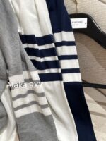 THOM BROWNE 24 Early Autumn New CollectionSuper Comfortable  Lightweight hooded design long sleeved blouse for women. Three color options with classic four bar dog pattern - Image 20
