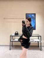 Chanel's' Pure Desire Atmosphere ' ” 24ss early autumn new series heavyduty hot stamping logo round neck base long sleeved top for women. - Image 7