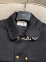 CELINE is elegant and timeless2024SS early autumn new series heavyduty woolen metal button coat for women. - Image 3