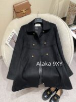 CELINE is elegant and timeless2024SS early autumn new series heavyduty woolen metal button coat for women. - Image 10