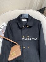 CELINE is elegant and timeless2024SS early autumn new series heavyduty woolen metal button coat for women. - Image 28