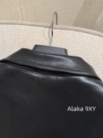 Prada 24 AutumnWinter New Collection  Environmentally friendly protein leather fabric triangle logo nylon lapel jacket top, short skirt set, feminine slimming - Image 27