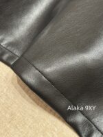 Prada 24 AutumnWinter New Collection  Environmentally friendly protein leather fabric triangle logo nylon lapel jacket top, short skirt set, feminine slimming - Image 28
