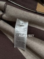 Hermes High Edition H  24 Autumn/Winter New Collection Imported Kashmir Cashmere Fabric Color blocked Grid Zipper Hooded Cloak Coat for Women. - Image 7