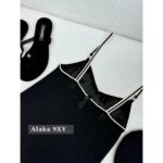 CHANEL Jennie Same Style   2024k new series  Heavy Industry hollow out rhinestone black suspender Vneck vest top for women. - Image 11