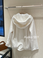 MIUMIU White Rich Beauty Dressing24ss Autumn/Winter New Collection  White environmentally friendly rhinestone letter logo hooded zipper style fur coat for women. - Image 17