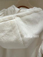 MIUMIU White Rich Beauty Dressing24ss Autumn/Winter New Collection  White environmentally friendly rhinestone letter logo hooded zipper style fur coat for women. - Image 19