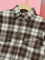 MIUMIU   24 Early Autumn New Collection  British style letter embroidery plaid lapel shirt jacket/khaki metal belt skirt, casual and versatile, full of girlish vibe - Image 12