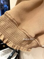 chanel   24k AutumnWinter New Collection  Wool Lamb Splicing and Velvet Round Neck Brown Hoodie for Women. Warm, fashionable, and super easy to wear - Image 22