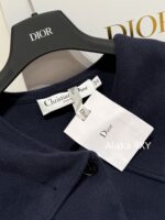 DIOR D  2024SS Autumn/Winter New Collection  Navy Academy Style Girl like Printed Letter Logo Thickened Wool Cloak Short Coat for Women. - Image 15