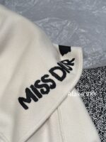 DIOR D  2024SS Autumn/Winter New Collection  Navy Academy Style Girl like Printed Letter Logo Thickened Wool Cloak Short Coat for Women. - Image 16