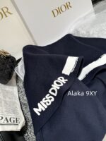 DIOR D  2024SS Autumn/Winter New Collection  Navy Academy Style Girl like Printed Letter Logo Thickened Wool Cloak Short Coat for Women. - Image 20