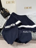 DIOR D  2024SS Autumn/Winter New Collection  Navy Academy Style Girl like Printed Letter Logo Thickened Wool Cloak Short Coat for Women. - Image 21