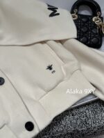 DIOR D  2024SS Autumn/Winter New Collection  Navy Academy Style Girl like Printed Letter Logo Thickened Wool Cloak Short Coat for Women. - Image 23