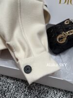 DIOR D  2024SS Autumn/Winter New Collection  Navy Academy Style Girl like Printed Letter Logo Thickened Wool Cloak Short Coat for Women. - Image 27