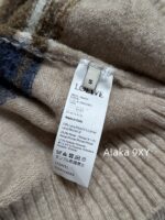 LOEWE  2024SS Autumn/Winter New Collection  Blended Gradient Color blocked Long Hair Mohair Embroidered Logo Knitted Cardigan Coat for Women. - Image 22