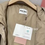 miumiu   2024 autumn and winter new collectionClassic letter logo hooded casual mid length down jacket loose fit for both men and women. 90 National Standard Goose Down