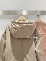 miumiu   2024 autumn and winter new collectionClassic letter logo hooded casual mid length down jacket loose fit for both men and women. 90 National Standard Goose Down - Image 4