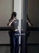 Prada White Rich Beauty Dress EssentialSuper Show Body 2024 Early Autumn New Collection Classic Inverted Triangle Jacquard Letter Logo Round Neck Wool Knitted Seven Sleeve Sweater for Women - Image 23