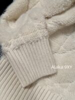 DIOR gift box packaging  High version D   2024 AutumnWinter New Collection  Classic White Diamond Pattern Hoodie with Embroidered Butterfly Pattern on the Back Pocket Teddy Hairy Cashmere Coat for Women - Image 12