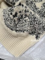 DIOR gift box packaging  High version D   2024 AutumnWinter New Collection  Classic White Diamond Pattern Hoodie with Embroidered Butterfly Pattern on the Back Pocket Teddy Hairy Cashmere Coat for Women - Image 19
