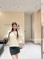 DIOR gift box packaging  High version D   2024 AutumnWinter New Collection  Classic White Diamond Pattern Hoodie with Embroidered Butterfly Pattern on the Back Pocket Teddy Hairy Cashmere Coat for Women - Image 24