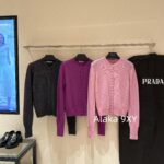 Prada highend cashmere version   24 Early Autumn New Series Heavy Industry Round Neck Basic Edition Autumn and Winter Button Design Knitted Cardigan Coat for Women. Available in multiple colors