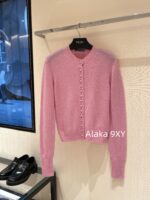 Prada highend cashmere version   24 Early Autumn New Series Heavy Industry Round Neck Basic Edition Autumn and Winter Button Design Knitted Cardigan Coat for Women. Available in multiple colors - Image 3