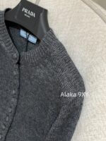 Prada highend cashmere version   24 Early Autumn New Series Heavy Industry Round Neck Basic Edition Autumn and Winter Button Design Knitted Cardigan Coat for Women. Available in multiple colors - Image 14