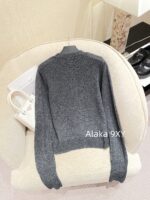 Prada highend cashmere version   24 Early Autumn New Series Heavy Industry Round Neck Basic Edition Autumn and Winter Button Design Knitted Cardigan Coat for Women. Available in multiple colors - Image 15