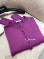 Prada highend cashmere version   24 Early Autumn New Series Heavy Industry Round Neck Basic Edition Autumn and Winter Button Design Knitted Cardigan Coat for Women. Available in multiple colors - Image 23