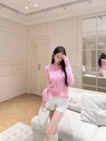 Prada highend cashmere version   24 Early Autumn New Series Heavy Industry Round Neck Basic Edition Autumn and Winter Button Design Knitted Cardigan Coat for Women. Available in multiple colors - Image 31