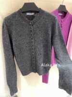 Prada highend cashmere version   24 Early Autumn New Series Heavy Industry Round Neck Basic Edition Autumn and Winter Button Design Knitted Cardigan Coat for Women. Available in multiple colors - Image 35