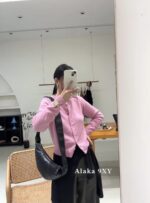 Prada highend cashmere version   24 Early Autumn New Series Heavy Industry Round Neck Basic Edition Autumn and Winter Button Design Knitted Cardigan Coat for Women. Available in multiple colors - Image 43