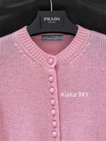 Prada highend cashmere version   24 Early Autumn New Series Heavy Industry Round Neck Basic Edition Autumn and Winter Button Design Knitted Cardigan Coat for Women. Available in multiple colors - Image 51