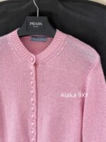 Prada highend cashmere version   24 Early Autumn New Series Heavy Industry Round Neck Basic Edition Autumn and Winter Button Design Knitted Cardigan Coat for Women. Available in multiple colors - Image 52