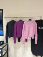 Prada highend cashmere version   24 Early Autumn New Series Heavy Industry Round Neck Basic Edition Autumn and Winter Button Design Knitted Cardigan Coat for Women. Available in multiple colors - Image 53