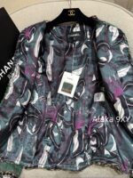 Chanel delivery dust bag  Noble and elegant peacock green woven jacket  High end custom handmade workshop series coarse woolen woven pocket jacket, 100 imported silk lining - Image 4
