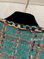 Chanel delivery dust bag  Noble and elegant peacock green woven jacket  High end custom handmade workshop series coarse woolen woven pocket jacket, 100 imported silk lining - Image 16