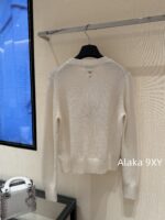 DIOR   D  2024 Early Autumn New Collection _ Heavy Industry Gold Thread Five pointed Star Jacquard Logo Hooded Cashmere SweaterWhite Rich Beauty Elegant Style - Image 15